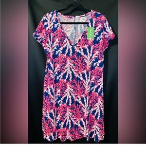 NWT Lilly Pulitzer Jessica Short Sleeve Dress in “Nauti Navy/Beyond the Sea” XL